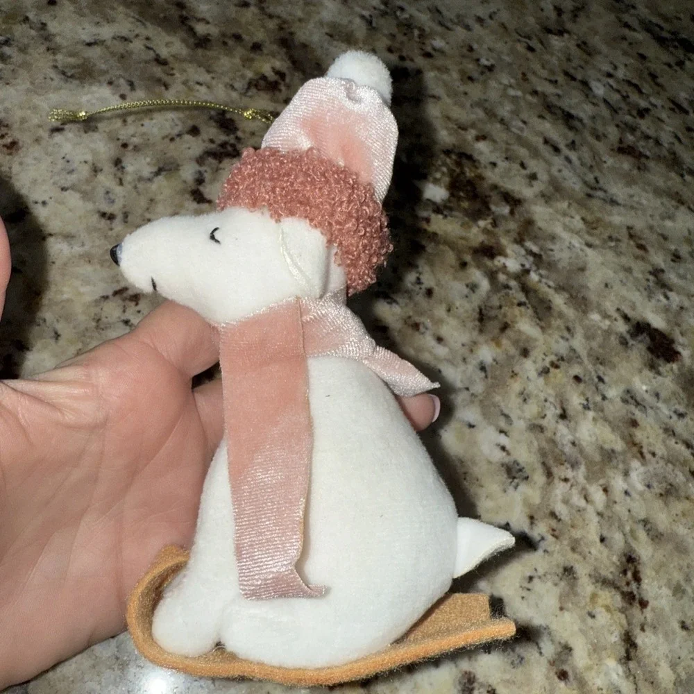 Ski Polar Bear Christmas Ornament Polar Bear Skiing ‎ Plush 4352
